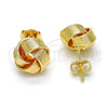 Arete Dormilona 02.63.2373 Oro Laminado, Diseño de Nudo, Pulido, Tono Dorado
