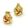 Arete Dormilona 02.63.2373 Oro Laminado, Diseño de Nudo, Pulido, Tono Dorado