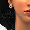 Arete Dormilona 02.63.2379 Oro Laminado, Diseño de Nudo, Pulido, Tono Dorado