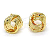 Arete Dormilona 02.63.2379 Oro Laminado, Diseño de Nudo, Pulido, Tono Dorado