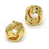 Arete Dormilona 02.63.2379 Oro Laminado, Diseño de Nudo, Pulido, Tono Dorado