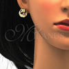 Arete Dormilona 02.63.2380 Oro Laminado, Diseño de Nudo, Pulido, Tono Dorado