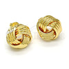 Arete Dormilona 02.63.2380 Oro Laminado, Diseño de Nudo, Pulido, Tono Dorado