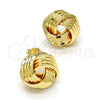 Arete Dormilona 02.63.2380 Oro Laminado, Diseño de Nudo, Pulido, Tono Dorado