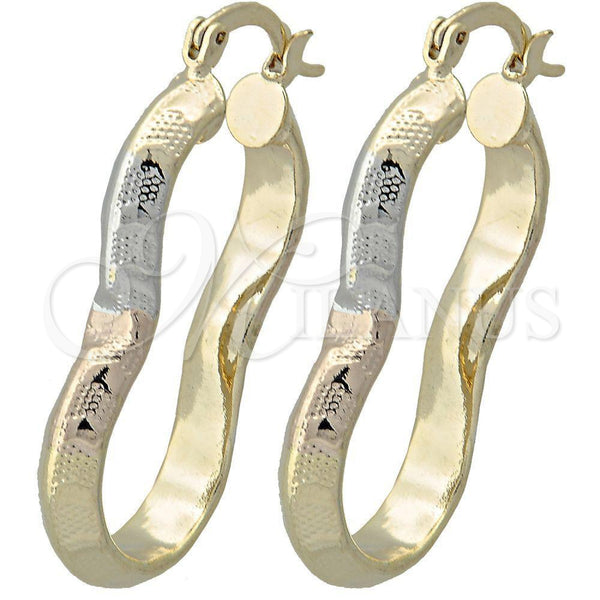 Argolla Mediana 5.149.022.1 Oro Laminado, Diamantado, Tres Tonos