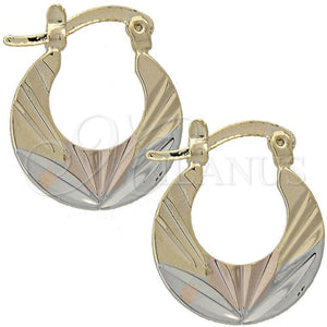 Argolla Pequeña 5.144.017.1 Oro Laminado, Diamantado, Tres Tonos