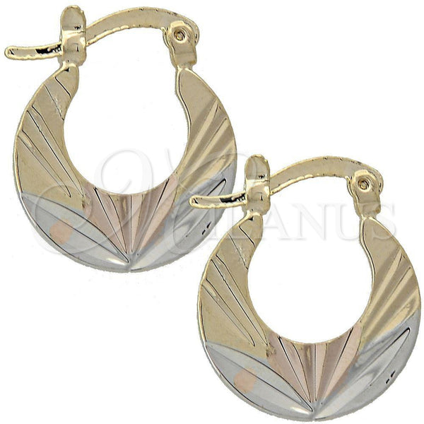 Argolla Pequeña 5.144.017.1 Oro Laminado, Diamantado, Tres Tonos