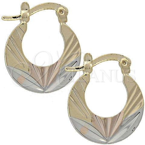 Argolla Pequeña 5.144.017.1 Oro Laminado, Diamantado, Tres Tonos