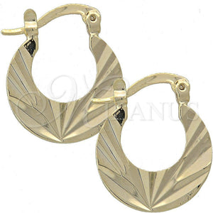 Argolla Pequeña 5.145.026.2 Oro Laminado, Diseño de Oja, Diamantado, Tono Dorado
