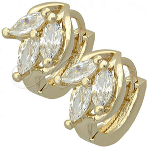 Argolla Huggie 5.130.027.1 Oro Laminado, con Blanca Zirconia Cubica, Pulido, Tono Dorado