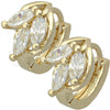 Argolla Huggie 5.130.027.1 Oro Laminado, con Blanca Zirconia Cubica, Pulido, Tono Dorado