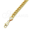 Pulsera Básica 04.63.0130.1.08 Oro Laminado, Diseño de Miami Cubana, Pulido, Tono Dorado (250 Gauge, 09 MM Thickness, 8 Inches Length)