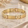 Pulsera Solida 5.035.002.2 Oro Laminado, Diseño de Besos y Abrazos, Pulido, Tono Dorado (Grosor 05 MM, 8 Pulgadas de Largo)
