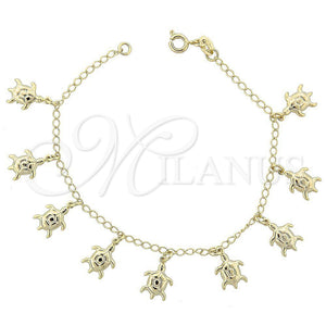 Pulsera de Dije 03.09.0037.07 Oro Laminado, Pulido, Tono Dorado (03 MM Thickness, 7 Inches Length)