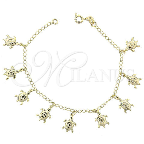 Pulsera de Dije 03.09.0037.07 Oro Laminado, Pulido, Tono Dorado (03 MM Thickness, 7 Inches Length)