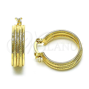 Argolla Pequeña 5.142.022.2 Oro Laminado, Diamantado, Tono Dorado