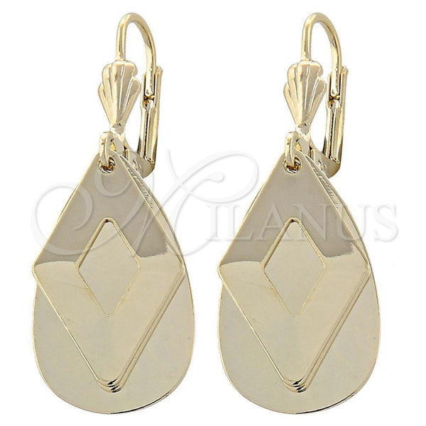 Arete Largo 02.63.2388 Oro Laminado, Pulido, Tono Dorado