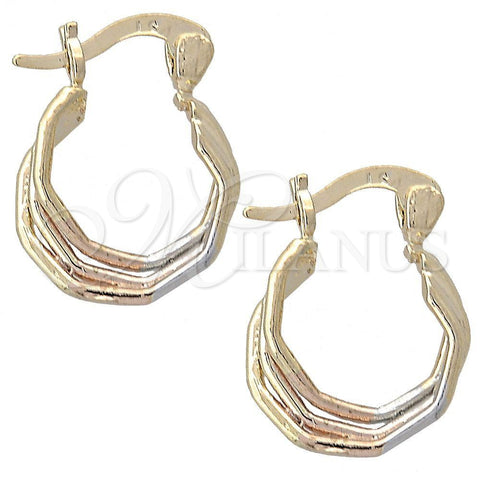 Argolla Mediana 5.158.030.1 Oro Laminado, Pulido, Tres Tonos