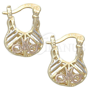 Argolla Pequeña 5.146.032.1 Oro Laminado, Diamantado, Tres Tonos