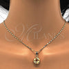 Juego de Arete y Dije de Adulto 10.63.0512 Oro Laminado, Diseño de Nudo, Pulido, Tono Dorado