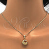 Juego de Arete y Dije de Adulto 10.63.0515 Oro Laminado, Diseño de Nudo, Pulido, Tono Dorado
