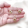 Juego de Arete y Dije de Adulto 10.63.0515 Oro Laminado, Diseño de Nudo, Pulido, Tono Dorado