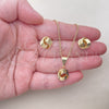 Juego de Arete y Dije de Adulto 10.63.0516 Oro Laminado, Diseño de Nudo, Pulido, Tono Dorado