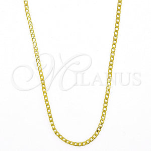 Gargantilla Basica 5.222.008.1.18 Oro Laminado, Diseño de Cubana, Pulido, Tono Dorado (0.60 Gauge, 02 MM Thickness, 18 Inches Length)