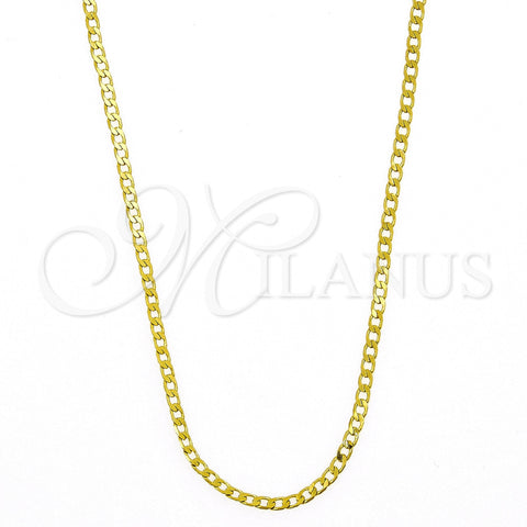 Gargantilla Basica 5.222.008.1.18 Oro Laminado, Diseño de Cubana, Pulido, Tono Dorado (0.60 Gauge, 02 MM Thickness, 18 Inches Length)