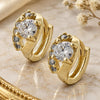Argolla Huggie 02.155.0030 Oro Laminado, con Zirconia Cubica Blanca, Pulido, Tono Dorado
