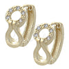 Argolla Huggie 02.155.0025 Oro Laminado, con Blanca Micro Pave, Pulido, Tono Dorado