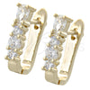 Argolla Huggie 02.155.0054 Oro Laminado, con Blanca Zirconia Cubica, Pulido, Tono Dorado