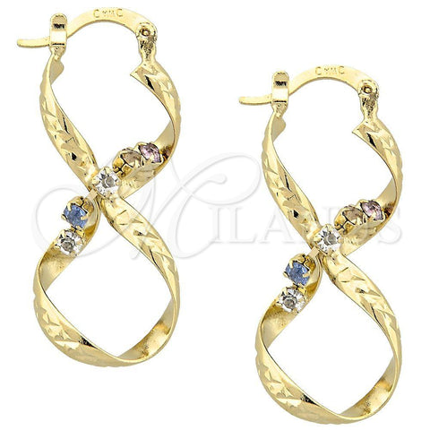 Argolla Mediana 5.141.016.1 Oro Laminado, con Multicolor Zirconia Cubica, Diamantado, Tono Dorado
