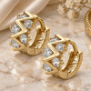 Argolla Huggie 02.97.0097 Oro Laminado, con Zirconia Cubica Blanca, Pulido, Tono Dorado