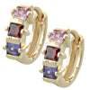 Argolla Huggie 02.97.0113 Oro Laminado, con Multicolor Zirconia Cubica, Pulido, Tono Dorado
