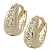 Argolla Huggie 02.97.0096 Oro Laminado, con Blanca Zirconia Cubica, Pulido, Tono Dorado