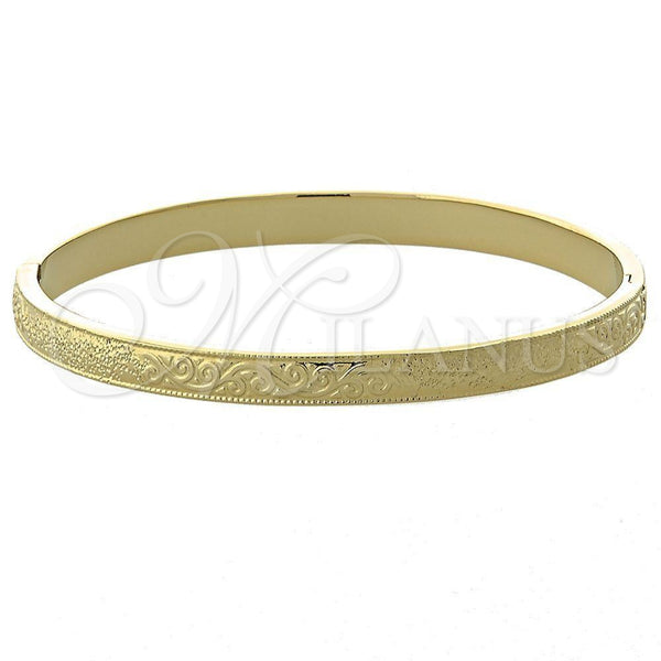 Aro Individual 07.156.0038 Oro Laminado, Diseño de Oja, Diamantado, Tono Dorado (03 MM Thickness, Size 5 (2.50 Diameter))