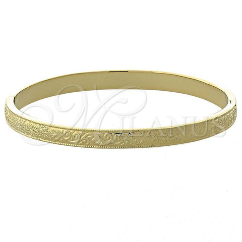 Aro Individual 07.156.0038 Oro Laminado, Diseño de Oja, Diamantado, Tono Dorado (03 MM Thickness, Size 5 (2.50 Diameter))