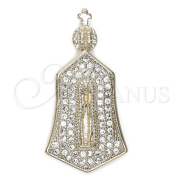 Dije Religioso 05.156.0026 Oro Laminado, Diseño de Mano de Dios, con Blanca Micro Pave, Pulido, Tono Dorado