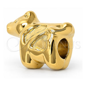 Dije Love Link 05.179.0034 Oro Laminado, Diseño de Perro, Pulido, Tono Dorado