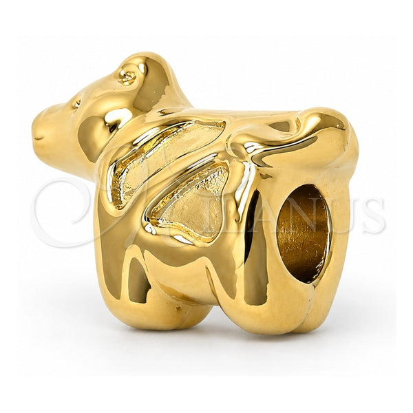 Dije Love Link 05.179.0034 Oro Laminado, Diseño de Perro, Pulido, Tono Dorado