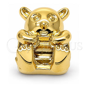 Dije Love Link 05.179.0044 Oro Laminado, Diseño de Osito, Pulido, Tono Dorado