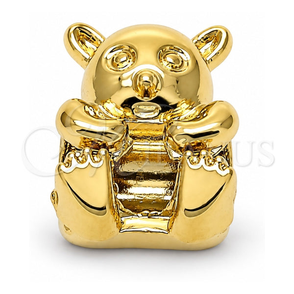 Dije Love Link 05.179.0044 Oro Laminado, Diseño de Osito, Pulido, Tono Dorado