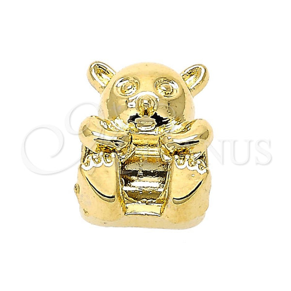 Dije Love Link 05.179.0044 Oro Laminado, Diseño de Osito, Pulido, Tono Dorado