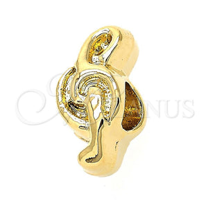 Dije Love Link 05.179.0020 Oro Laminado, Diseño de Nota Musical, Pulido, Tono Dorado