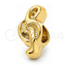Dije Love Link 05.179.0020 Oro Laminado, Diseño de Nota Musical, Pulido, Tono Dorado