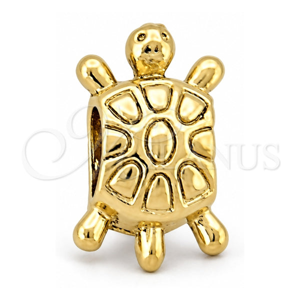 Dije Love Link 05.179.0009 Oro Laminado, Diseño de Tortuga, Pulido, Tono Dorado