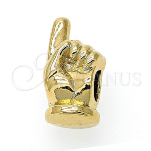 Dije Love Link 05.179.0012 Oro Laminado, Diseño de Manos, Pulido, Tono Dorado