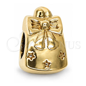 Dije Love Link 05.179.0011 Oro Laminado, Diseño de Arco, Pulido, Tono Dorado