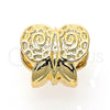 Dije Love Link 05.179.0003 Oro Laminado, con Cristal Blanca, Pulido, Tono Dorado